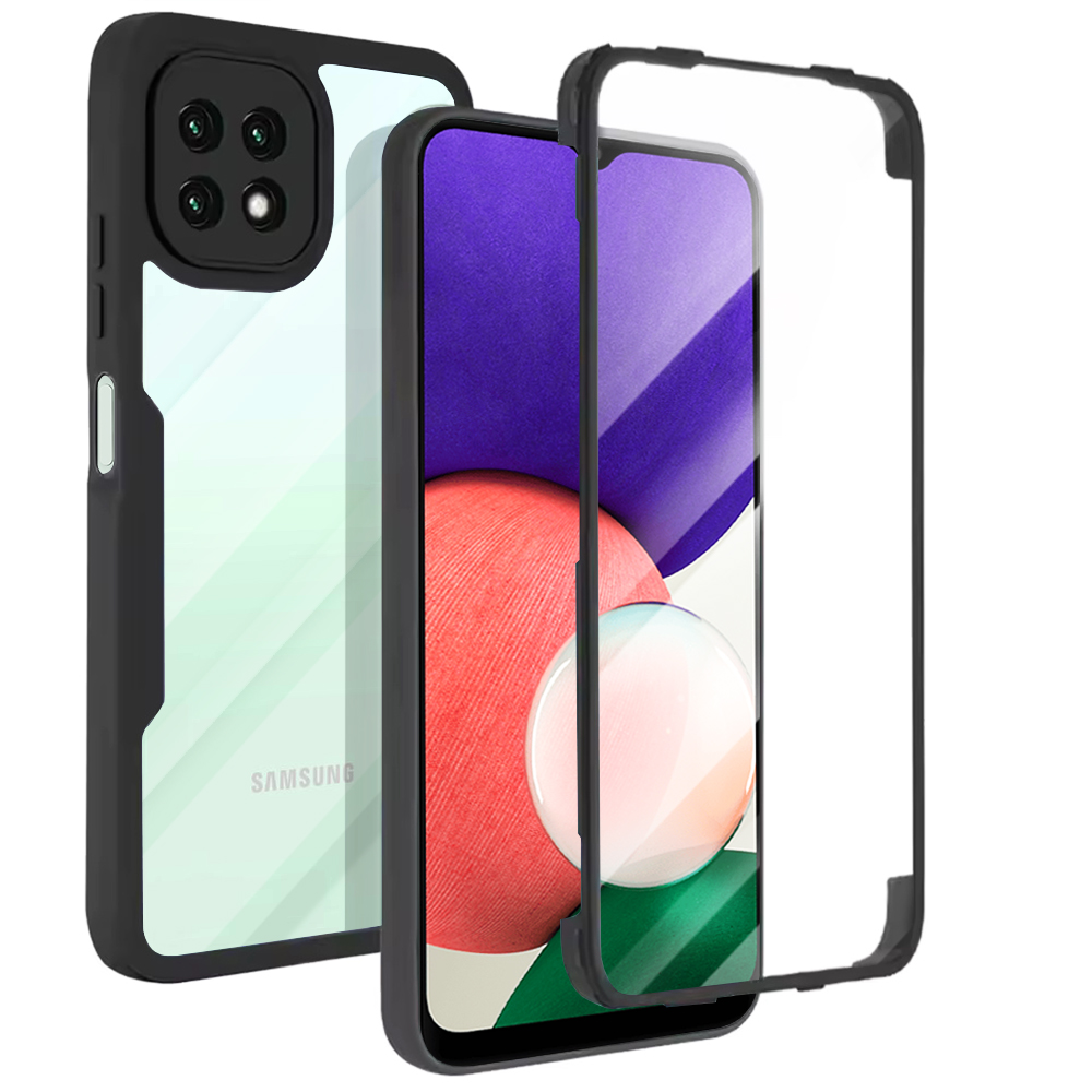 Techsuit ColorVerse 360 Series ochrana displeja + puzdro pre Samsung Galaxy A22 5G – čierna KF2336061