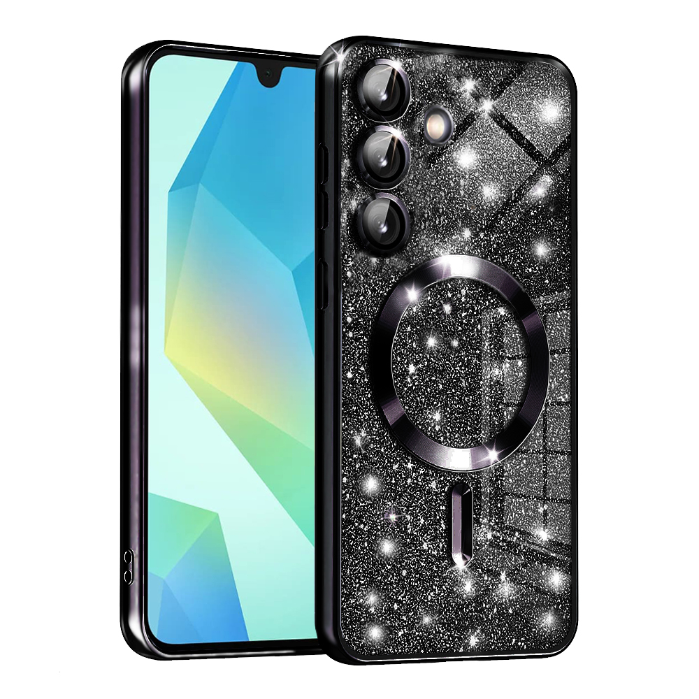Techsuit Luxury Glitter MagSafe puzdro pre Samsung Galaxy A16 4G / A16 5G – čierne KF2344433