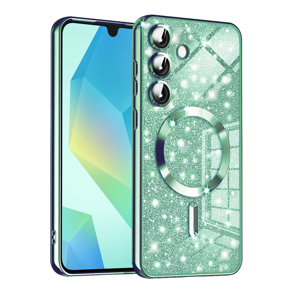 Techsuit Luxury Glitter MagSafe puzdro pre Samsung Galaxy A16 4G / A16 5G – svetlozelené KF2344441
