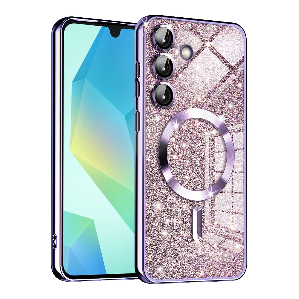 Techsuit Luxury Glitter MagSafe puzdro pre Samsung Galaxy A16 4G / A16 5G – svetlofialové KF2344442