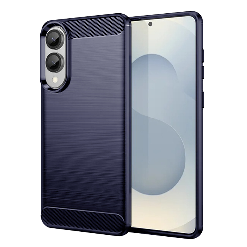 Techsuit Carbon Silicone silikónový obal pre Samsung Galaxy S25 Edge – modrý KF2346409
