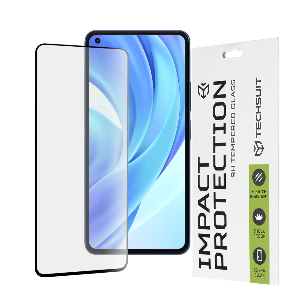Techsuit - 111D Full Cover / Full Glue Glass - Xiaomi Mi 11 Lite 4G / Mi 11 Lite 5G / 11 Lite 5G NE - Black KF235642