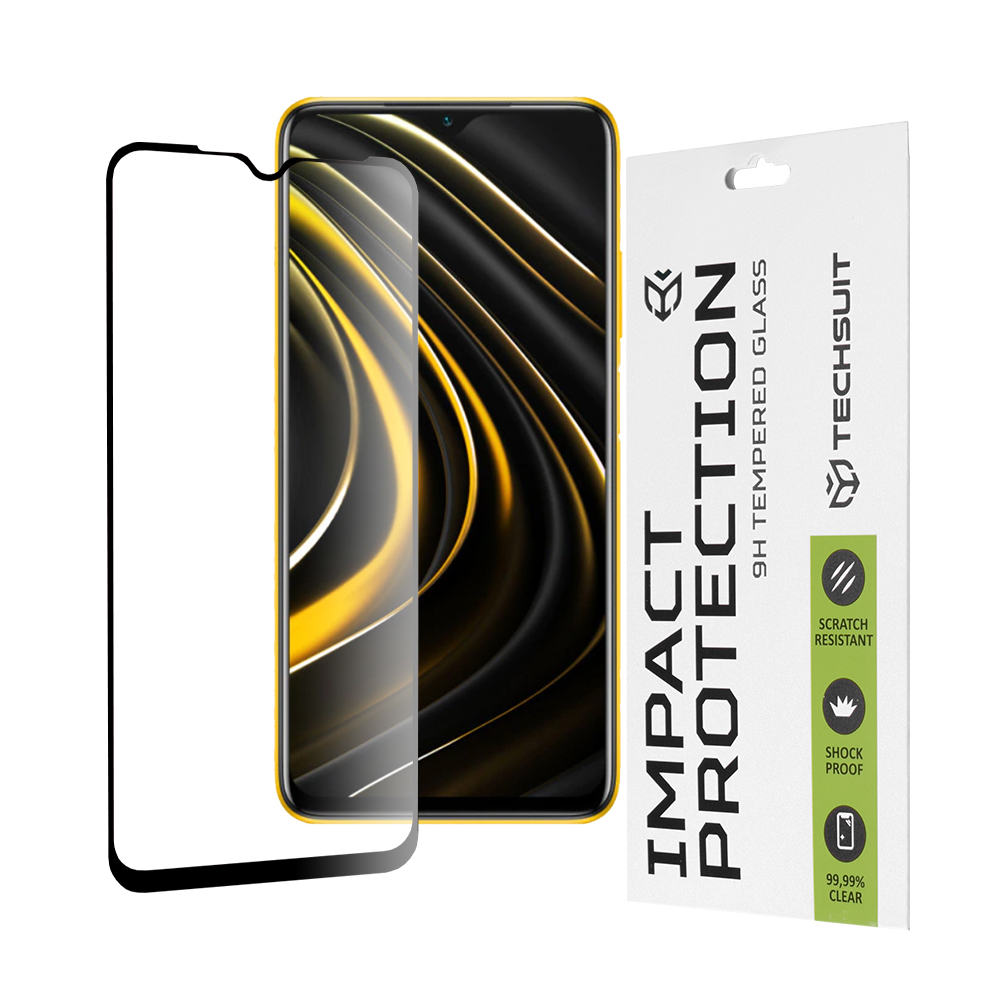 Techsuit - 111D Full Cover / Full Glue Glass - Xiaomi Poco M3 / Redmi 9 Power / Redmi 9T - Black KF236608