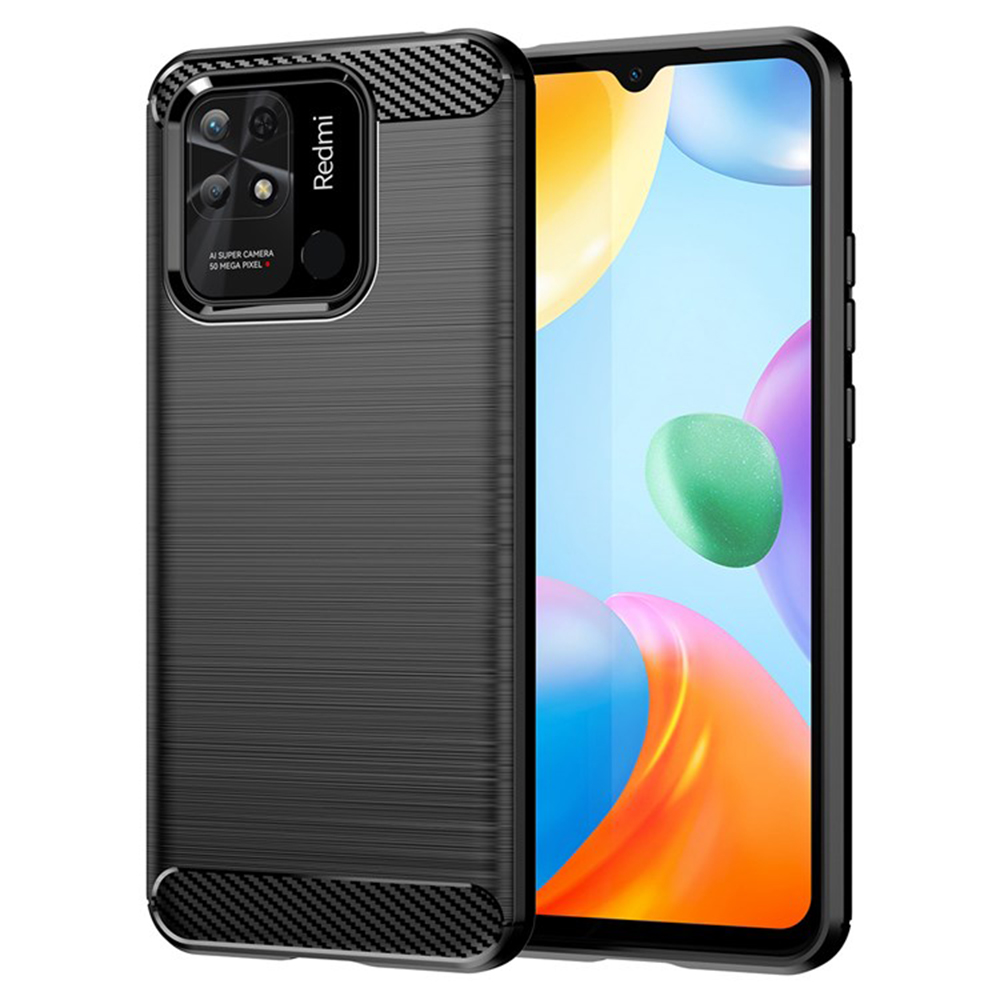 Techsuit - Carbon Silicone - Xiaomi Redmi 10C - Black KF238730
