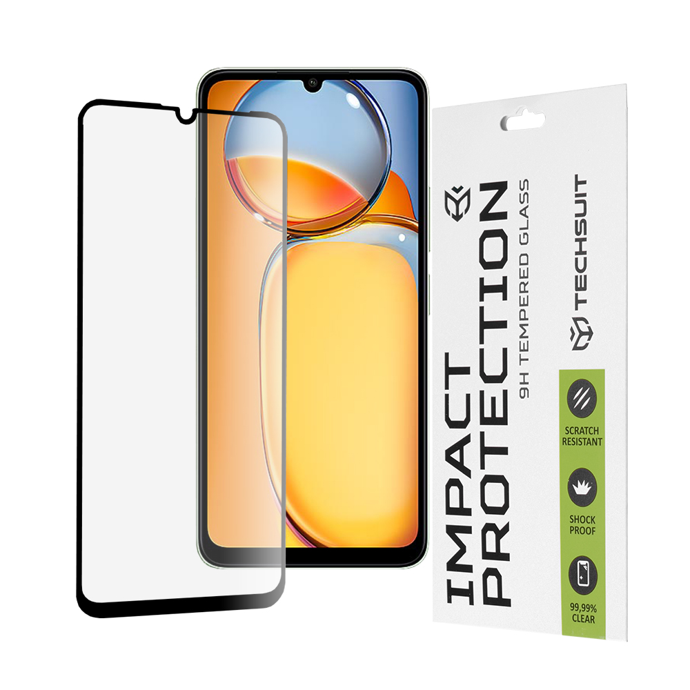 Techsuit - 111D Full Cover / Full Glue Glass - Xiaomi Redmi 13C 4G / Redmi 13C 5G / Poco C65 - Black KF2317559