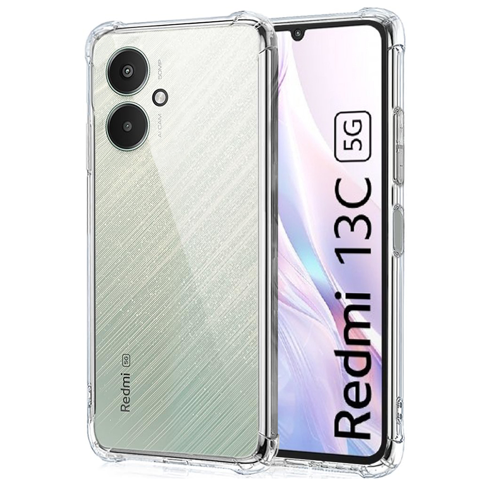 Techsuit - Shockproof Clear Silicone [Camera Protection] - Xiaomi Redmi 13C 5G - Clear KF2318293