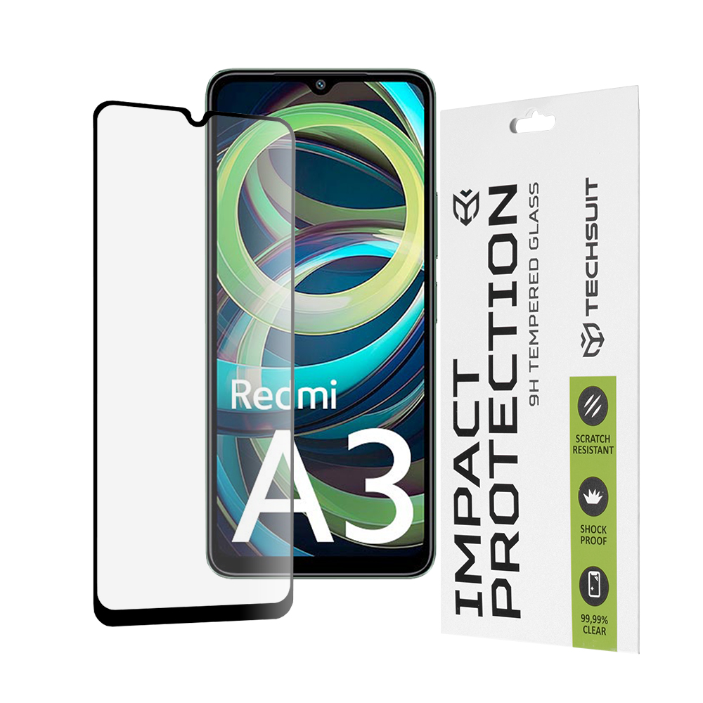 Techsuit - 111D Full Cover / Full Glue Glass - Xiaomi Redmi A3 / Redmi A3x - Black KF2320131