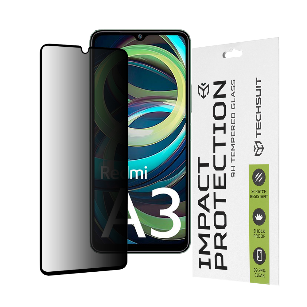 Techsuit - 111D Privacy Full Glue - Xiaomi Redmi A3 / Redmi A3x - Black KF2325549