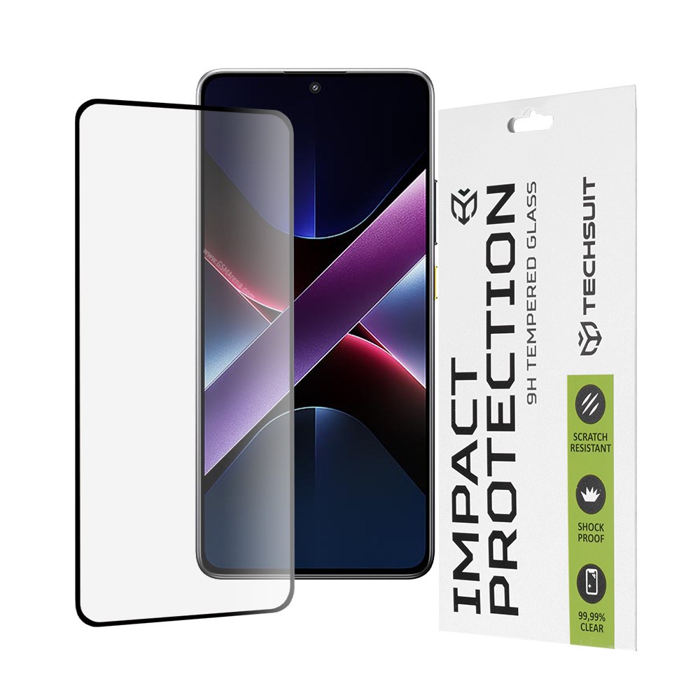 Techsuit - 111D Full Cover / Full Glue Glass - Xiaomi Poco X7 Pro - Black KF2345807