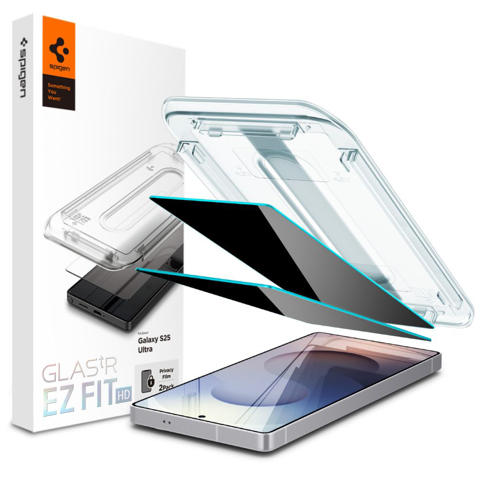 Spigen - Glas.tR EZ-FIT HD (2 pack) - Samsung Galaxy S25 Ultra - Privacy KF2346485