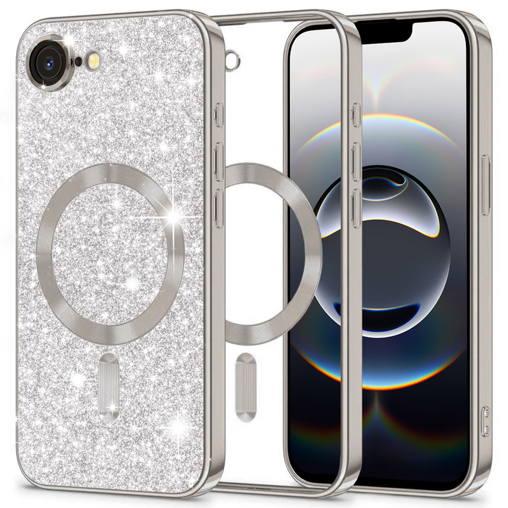 Techsuit - Luxury Glitter MagSafe - iPhone 16e - Silver KF2346402