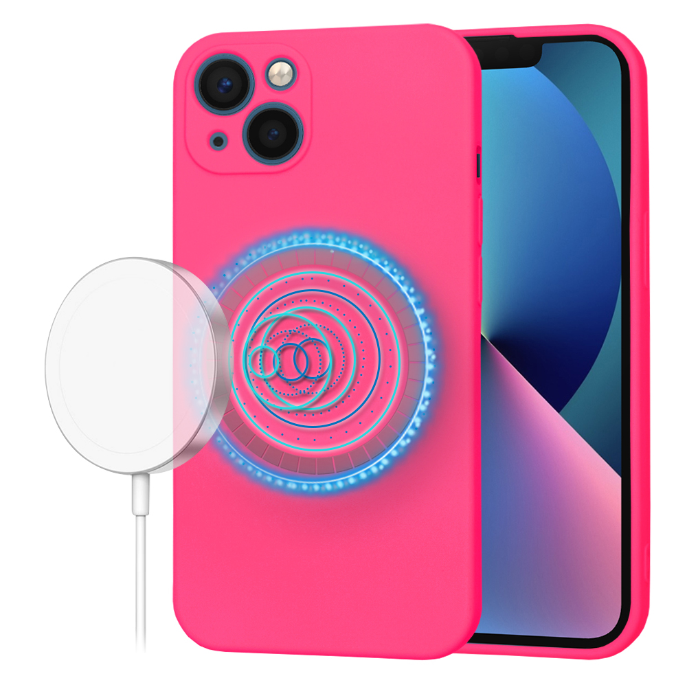 Techsuit SoftFlex MagSafe puzdro pre iPhone 13 – žiarivo ružové KF2336671