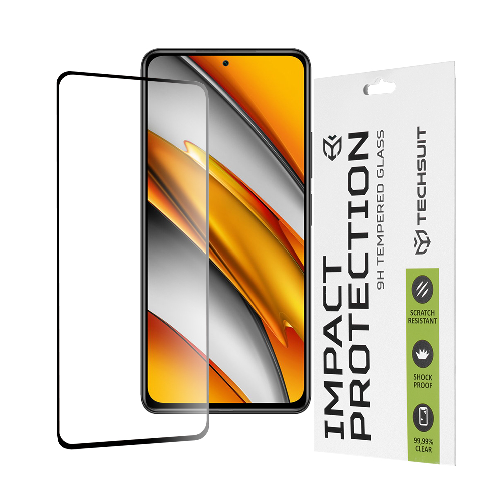 Techsuit 111D Full Cover / Full Glue Glass – tvrdené sklo pre Xiaomi Mi 11i / Poco F3 – čierne KF236699