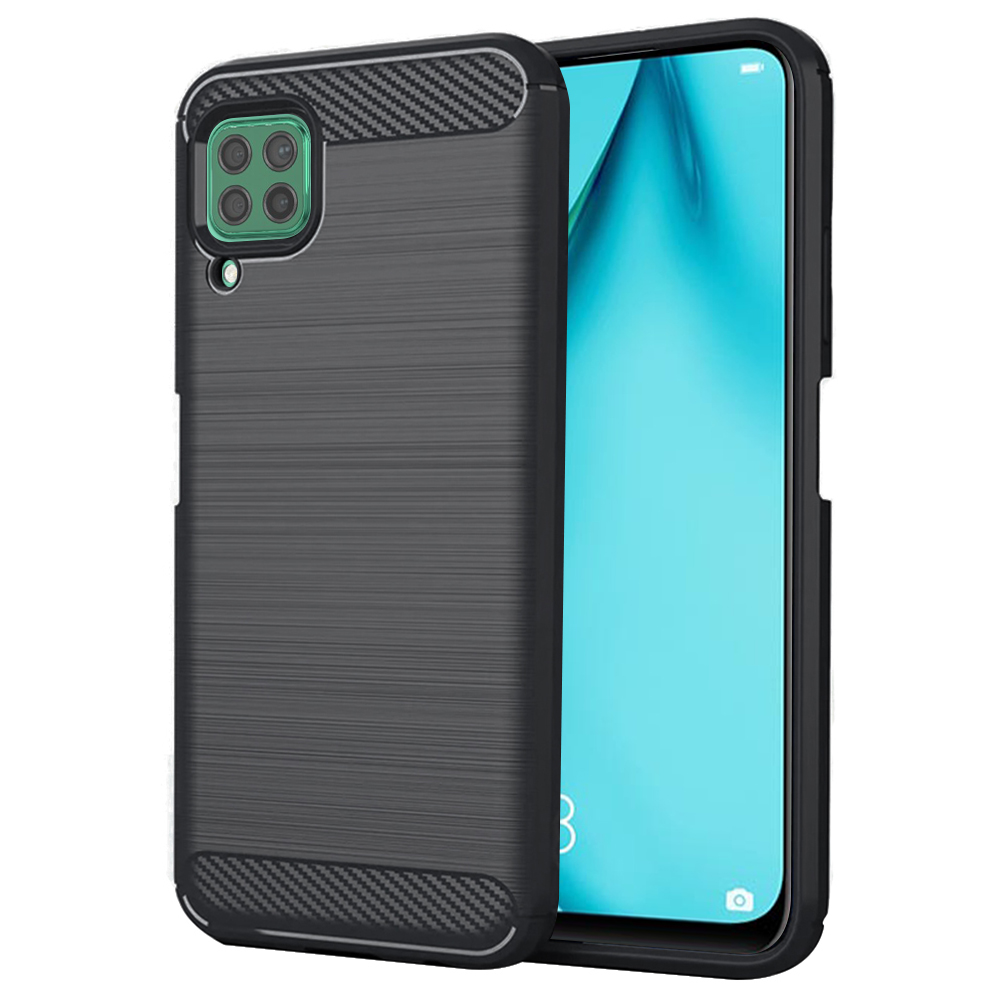 Techsuit Carbon Silicone puzdro pre Huawei P40 lite – čierne KF23440