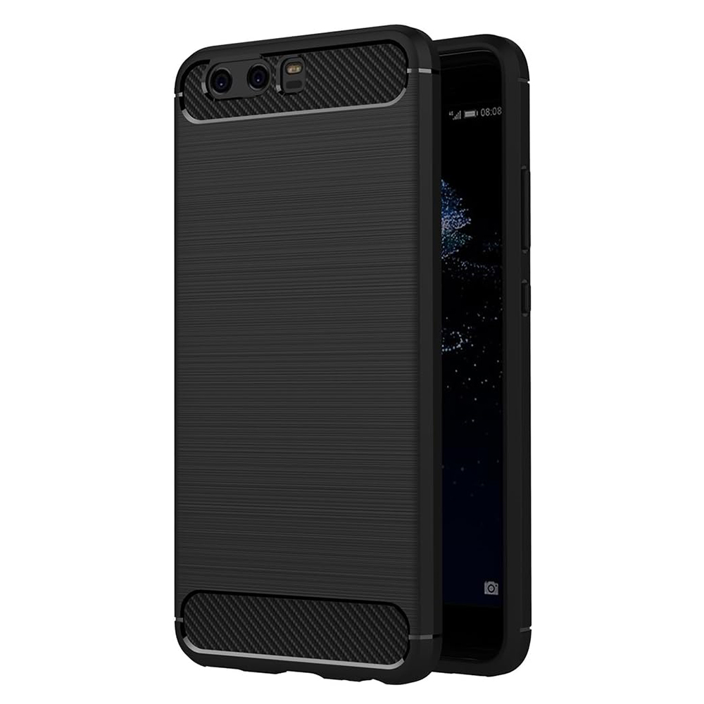 Techsuit Carbon Silicone puzdro pre Huawei P10 Plus – čierne KF231511
