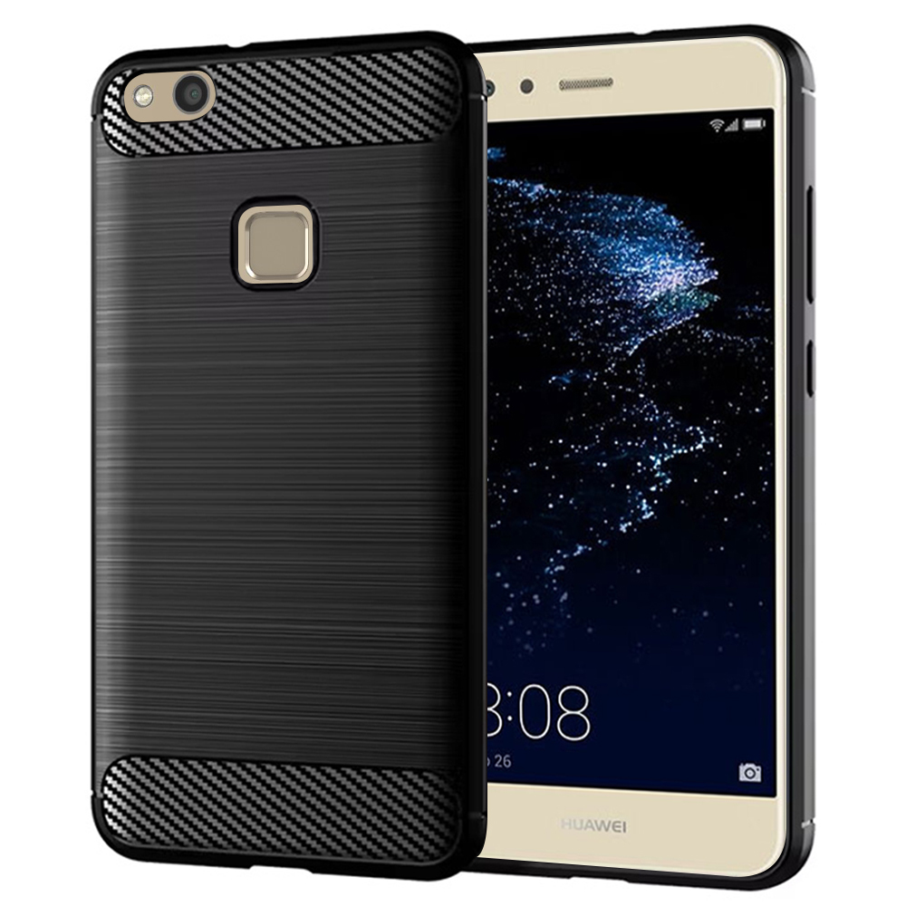 Techsuit Carbon Silicone puzdro pre Huawei P10 Lite – čierne KF231510
