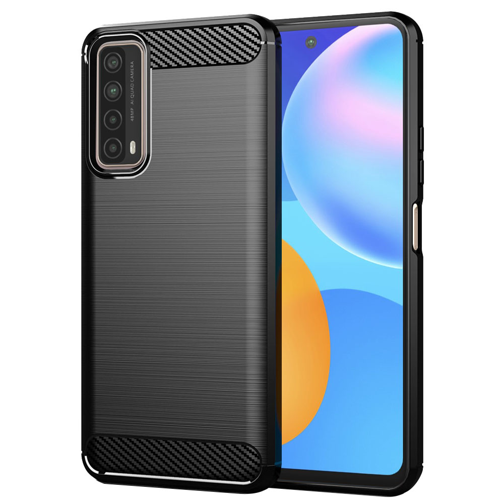 Techsuit Carbon Silicone puzdro pre Huawei P Smart 2021 – čierne KF232127