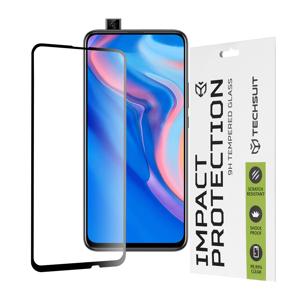 Techsuit 111D Full Cover / Full Glue Glass tvrdené sklo pre Huawei P Smart Z / Y9 Prime 2019 – čierne KF235647