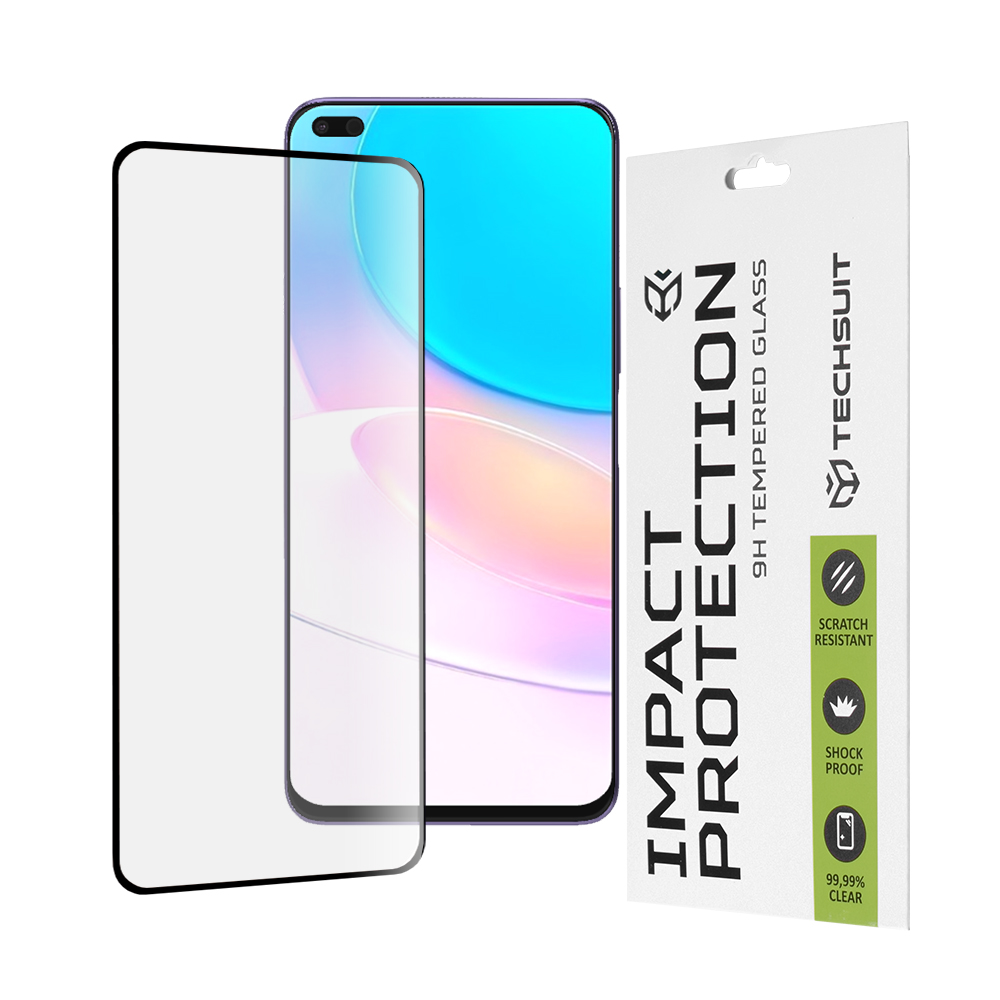Techsuit 111D Full Cover / Full Glue Glass tvrdené sklo pre Huawei nova 8i / Honor 50 Lite – čierne KF237171