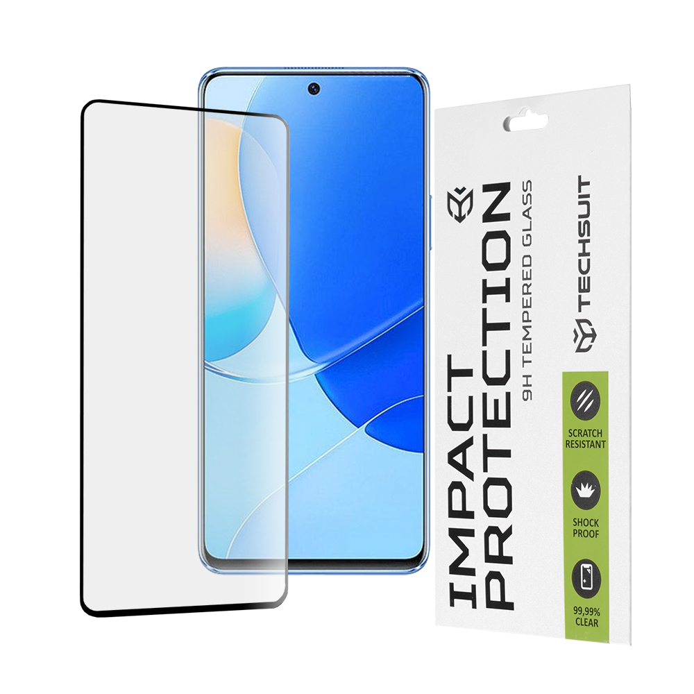 Techsuit 111D Full Cover / Full Glue Glass tvrdené sklo pre Huawei nova 9 SE – čierne KF239703