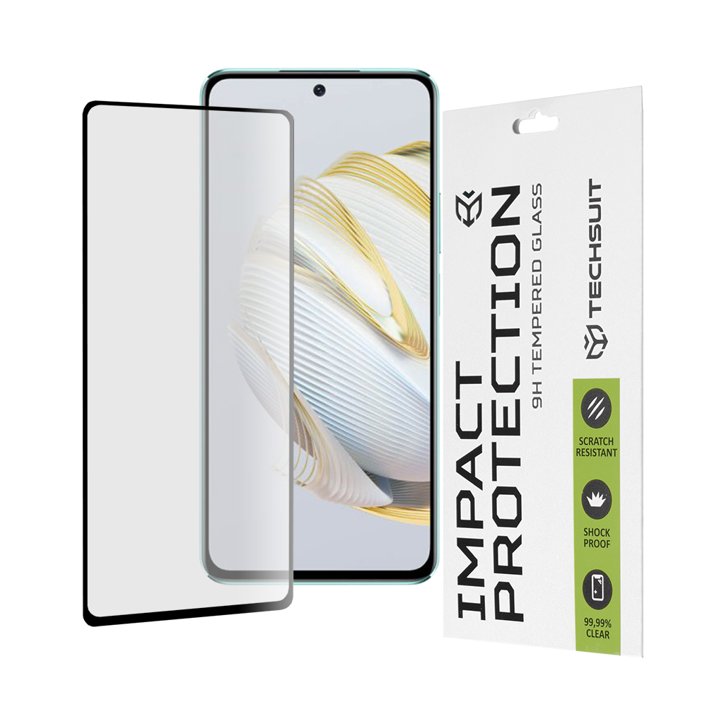 Techsuit 111D Full Cover / Full Glue Glass tvrdené sklo pre Huawei nova 10 SE – čierne KF2310846