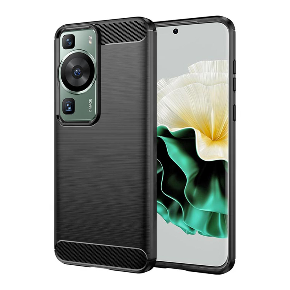 Techsuit Carbon Silicone puzdro pre Huawei P60 / P60 Pro – čierne KF2312526