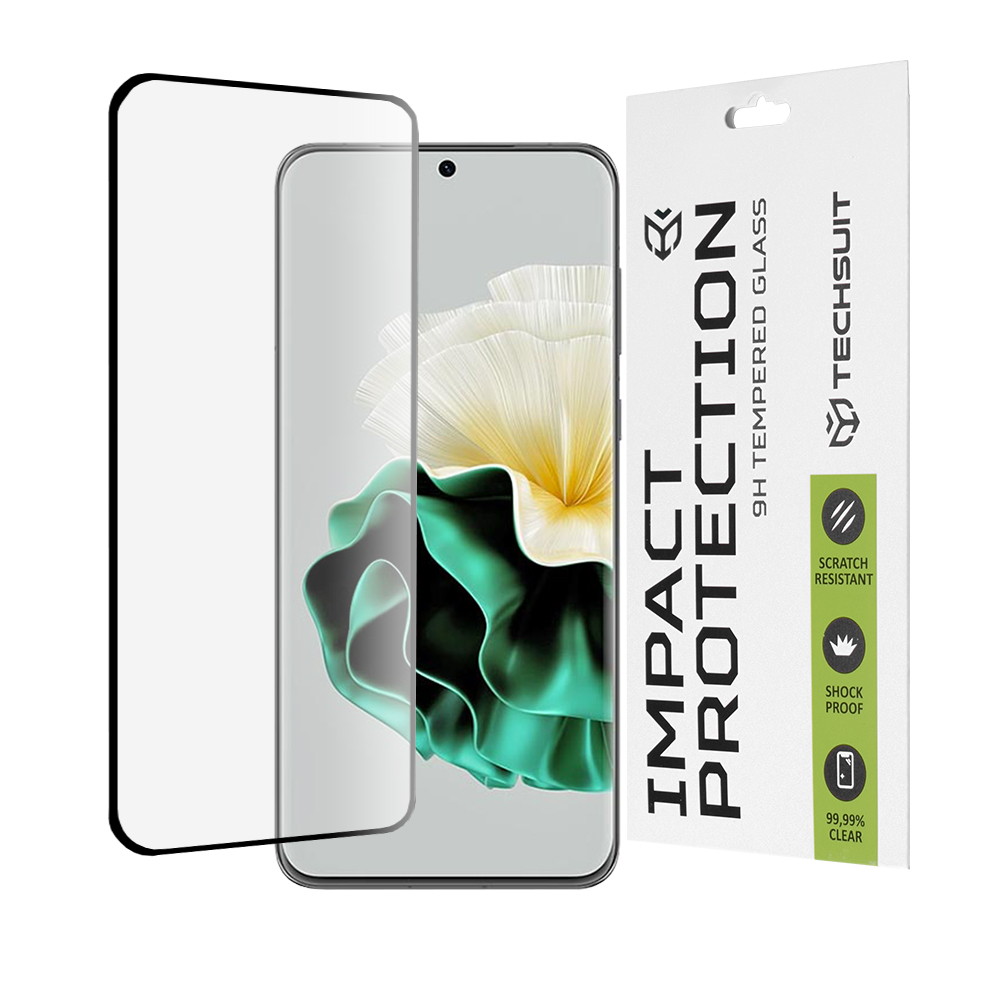 Techsuit 111D Full Cover / Full Glue Glass / 3D Curved Screen tvrdené sklo pre Huawei P60 – čierne KF2314533