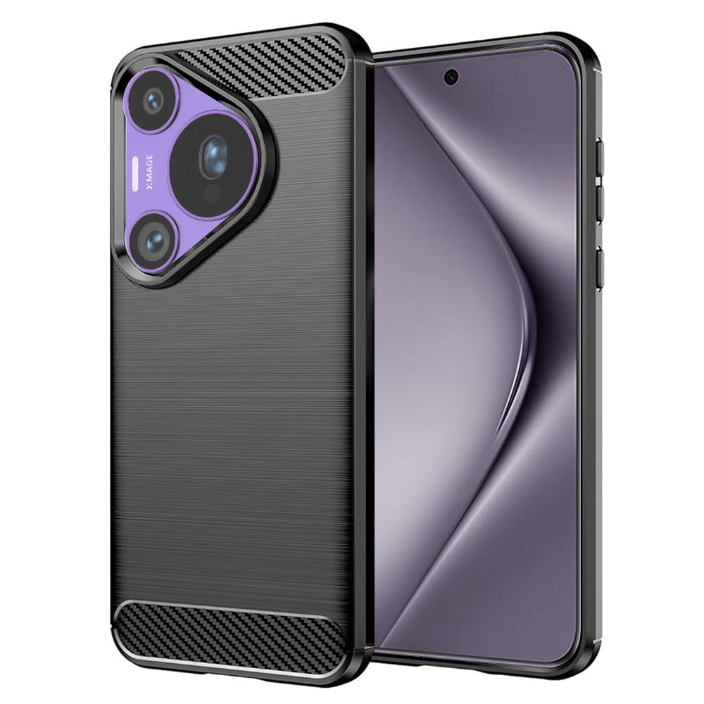 Techsuit Carbon Silicone puzdro pre Huawei Pura 70 Pro – čierne KF2328127