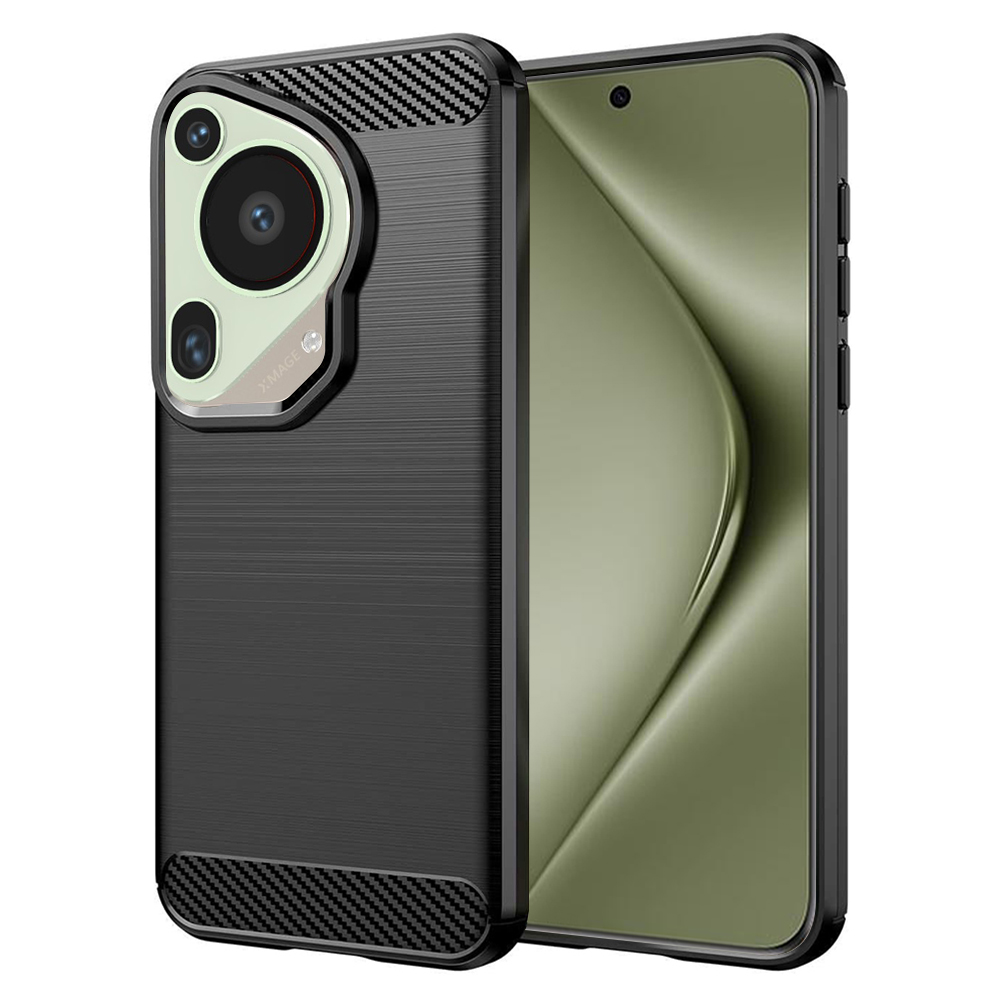 Techsuit Carbon Silicone puzdro pre Huawei Pura 70 Ultra – čierne KF2328129