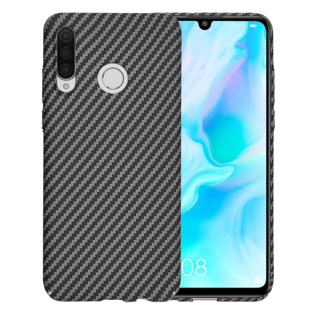 Techsuit Carbonite FiberShell puzdro pre Huawei P30 Lite / P30 Lite New Edition – čierne KF2333891