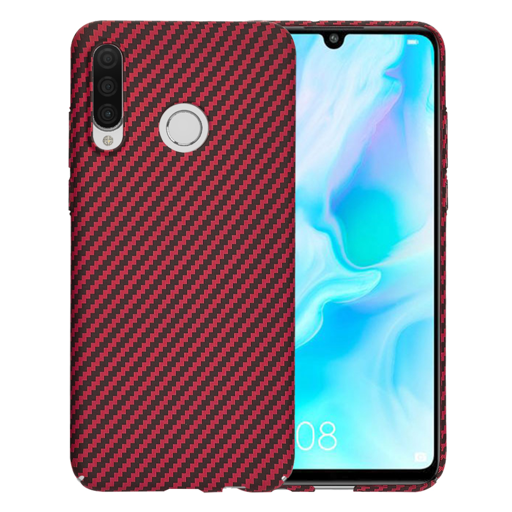 Techsuit Carbonite FiberShell puzdro pre Huawei P30 Lite / P30 Lite New Edition – červené KF2333893