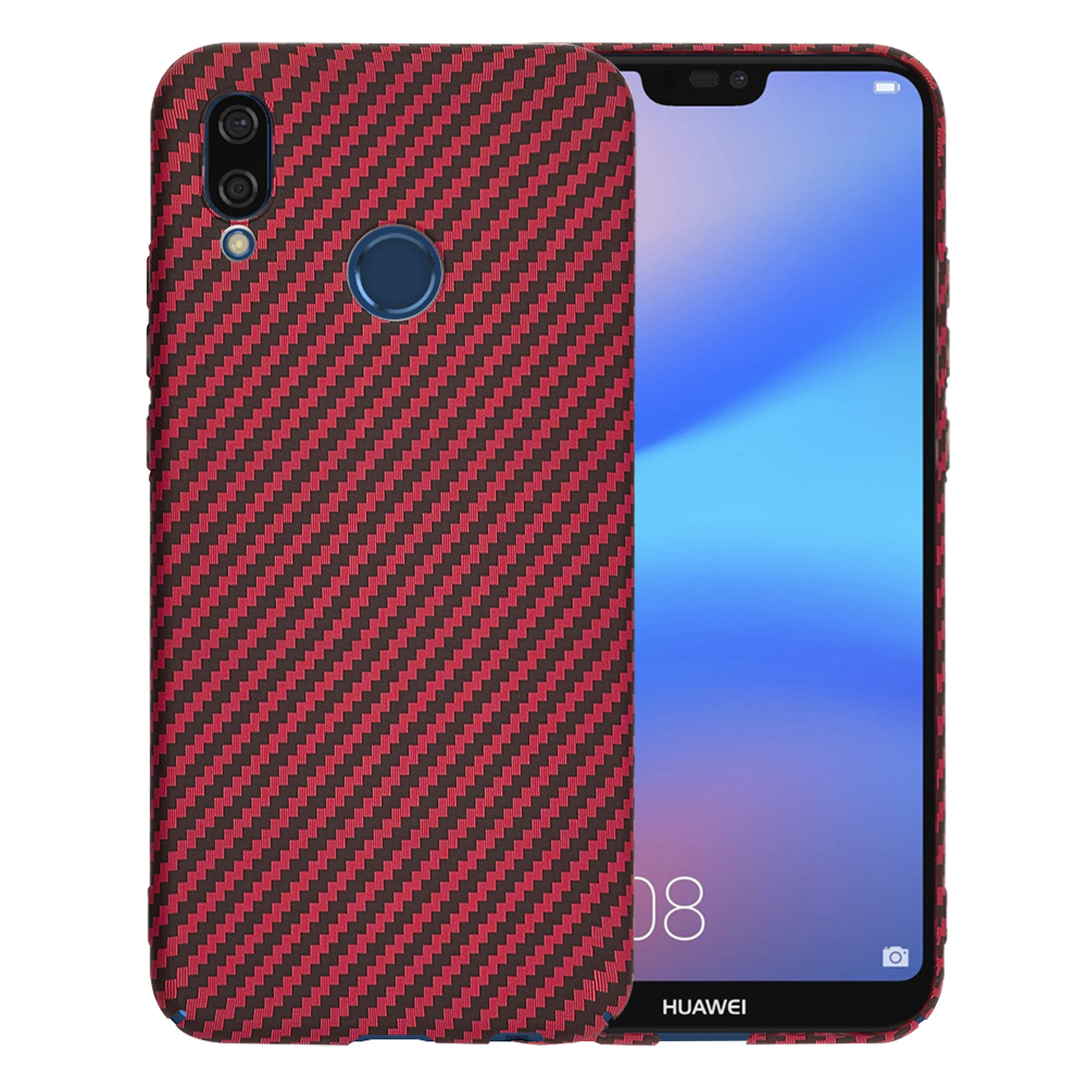 Techsuit Carbonite FiberShell puzdro pre Huawei P20 Lite – červené KF2334370
