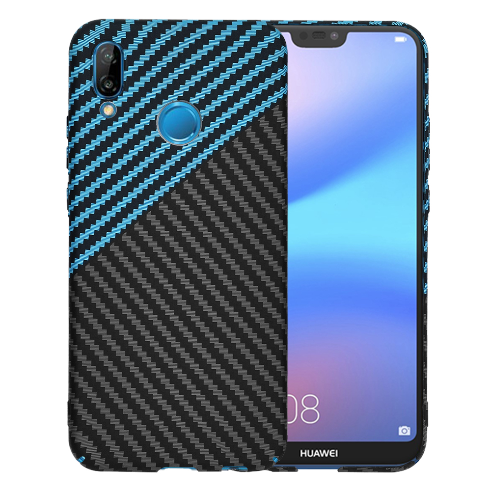 Techsuit Carbonite FiberShell puzdro pre Huawei P20 Lite – Blue Pulse KF2334371