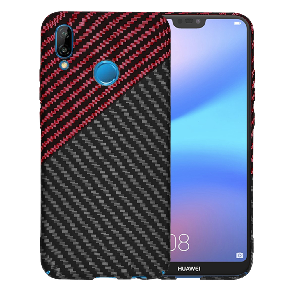 Techsuit Carbonite FiberShell puzdro pre Huawei P20 Lite – Red Vortex KF2334375