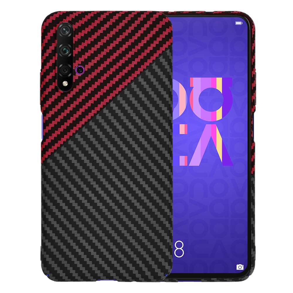 Techsuit Carbonite FiberShell puzdro pre Huawei Nova 5T / Honor 20 – Red Vortex KF2334383