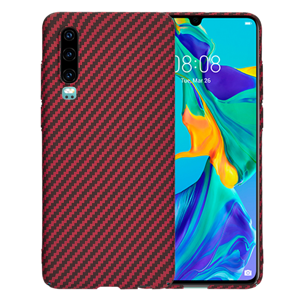 Techsuit Carbonite FiberShell puzdro pre Huawei P30 – červené KF2334394
