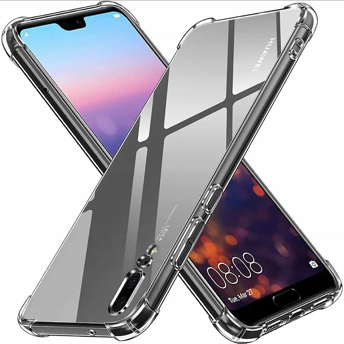 Techsuit Shockproof Clear Silicone puzdro pre Huawei P20 – priehľadné KF2344920