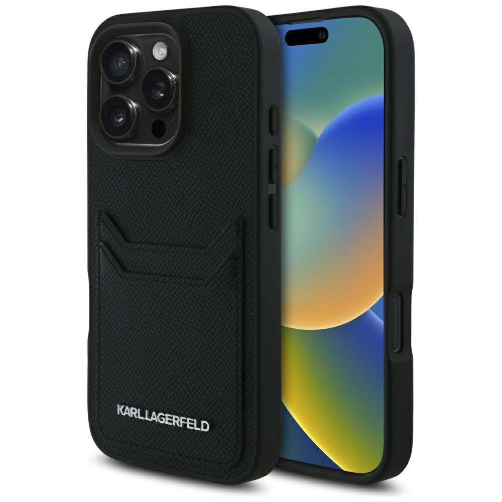 Karl Lagerfeld Hardcase Grained Leather Cardslots puzdro pre iPhone 16 Pro Max – Metal Elong KF2347676