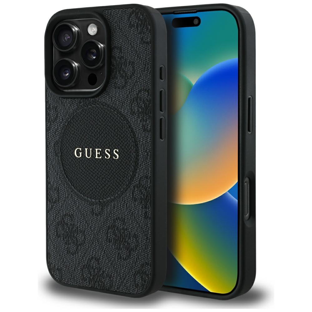 Guess 4G Circle Classic Logo MagSafe puzdro pre iPhone 16 Pro Max – čierne KF2347700