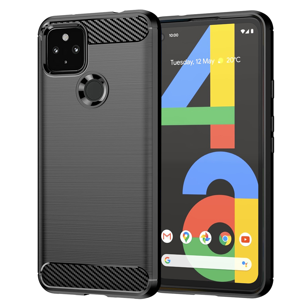Techsuit Carbon Silicone puzdro pre Google Pixel 4a 5G – čierne KF232954