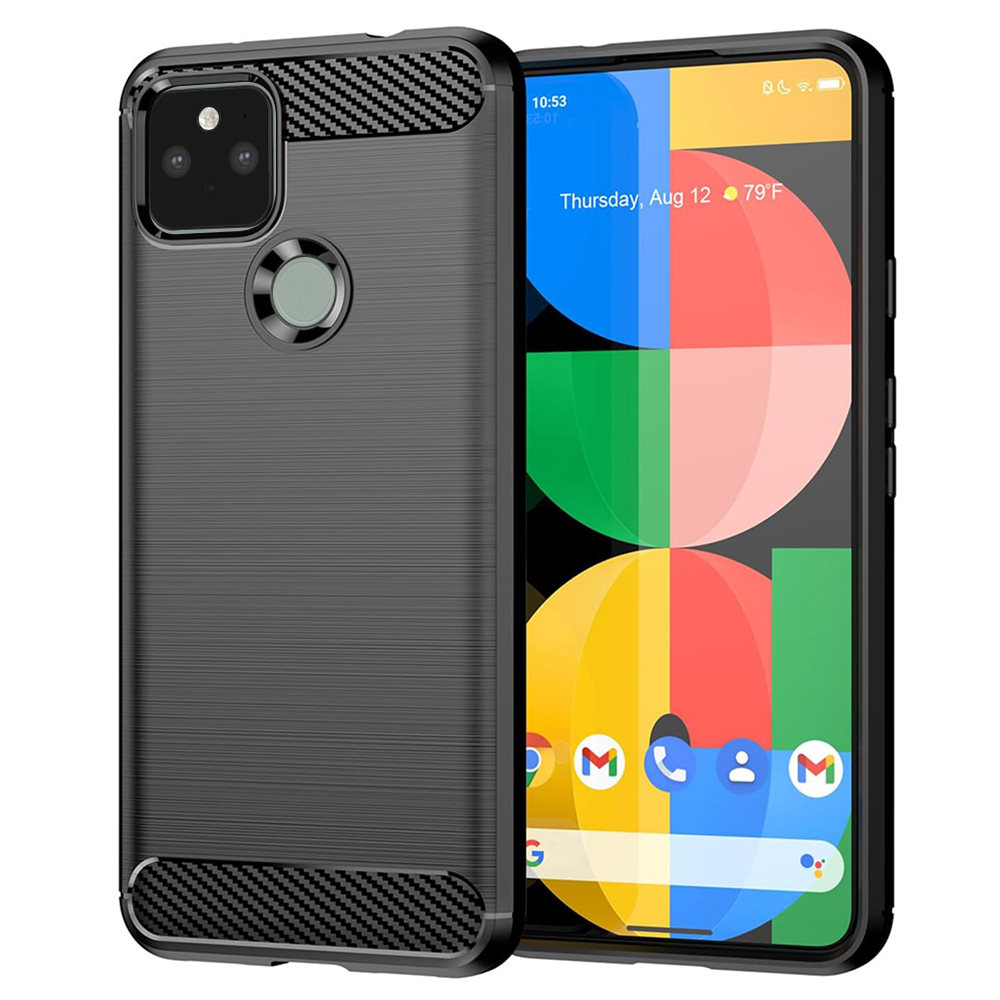 Techsuit Carbon Silicone puzdro pre Google Pixel 5 – čierne KF232953