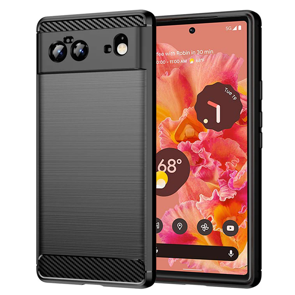 Techsuit Carbon Silicone puzdro pre Google Pixel 6 – čierne KF236857