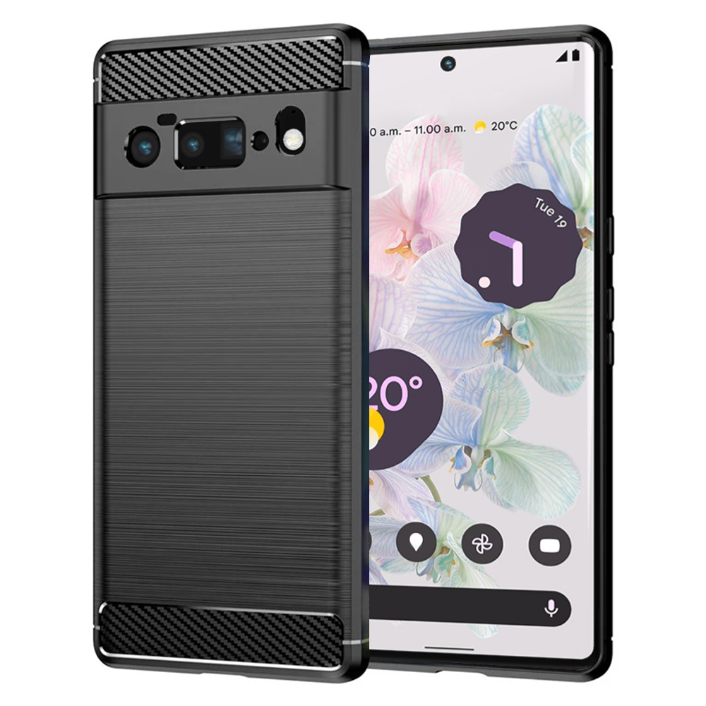 Techsuit Carbon Silicone puzdro pre Google Pixel 6 Pro – čierne KF236856