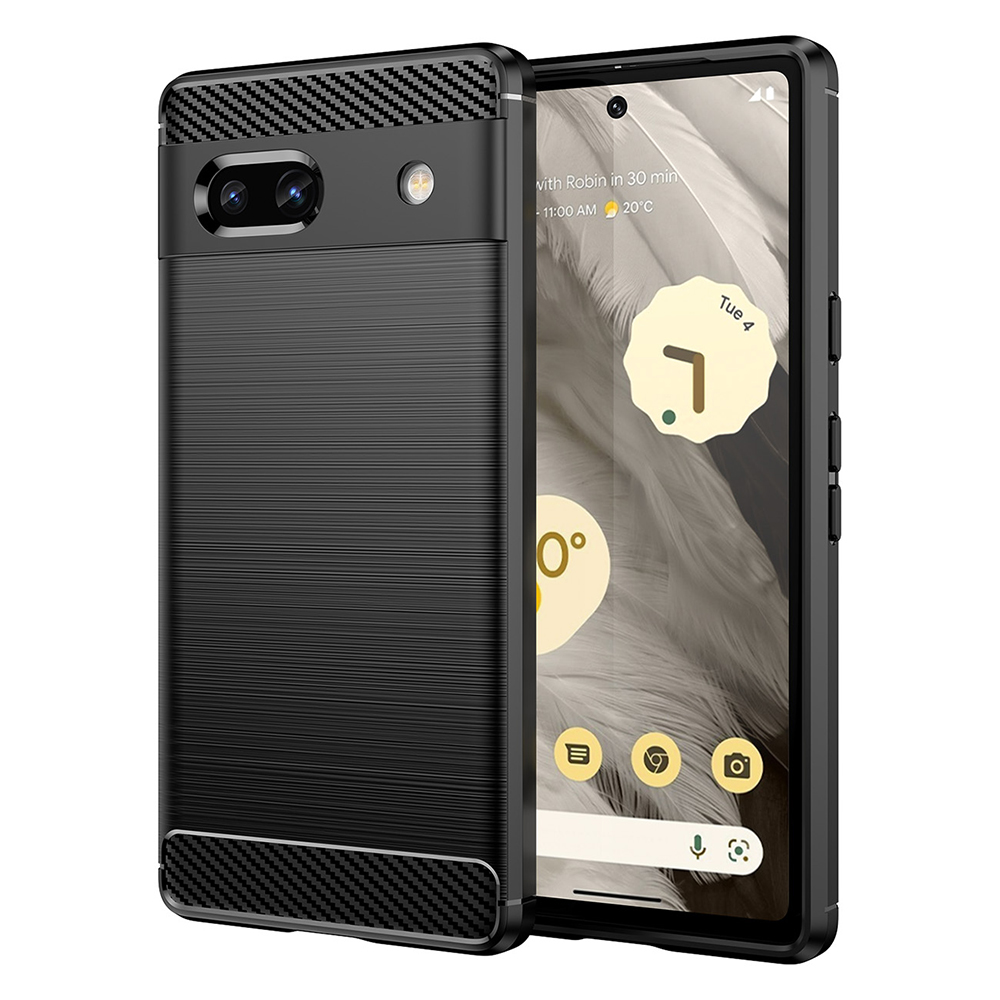 Techsuit Carbon Silicone puzdro pre Google Pixel 7a – čierne KF2312904