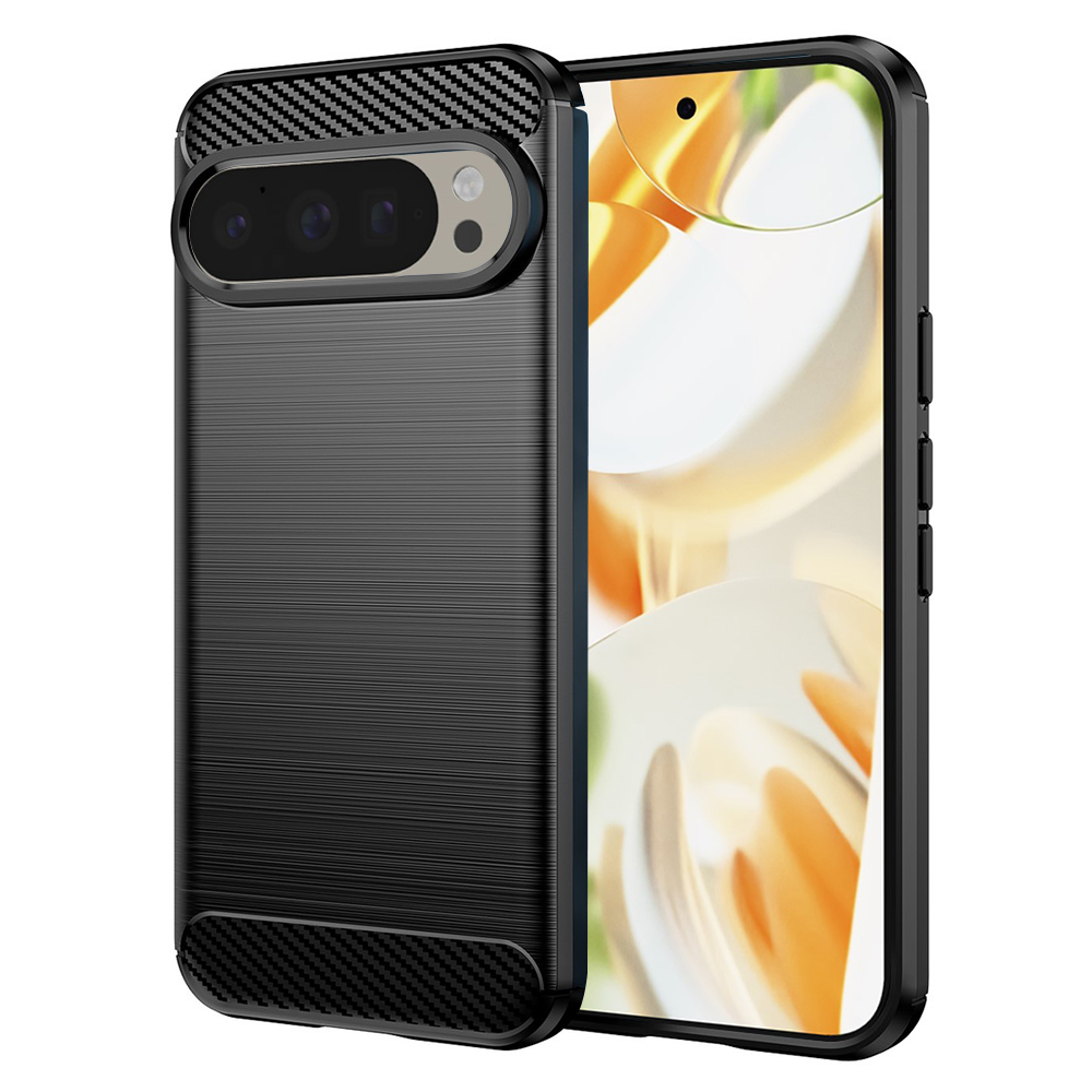 Techsuit Carbon Silicone puzdro pre Google Pixel 9 Pro / 9 – čierne KF2320290