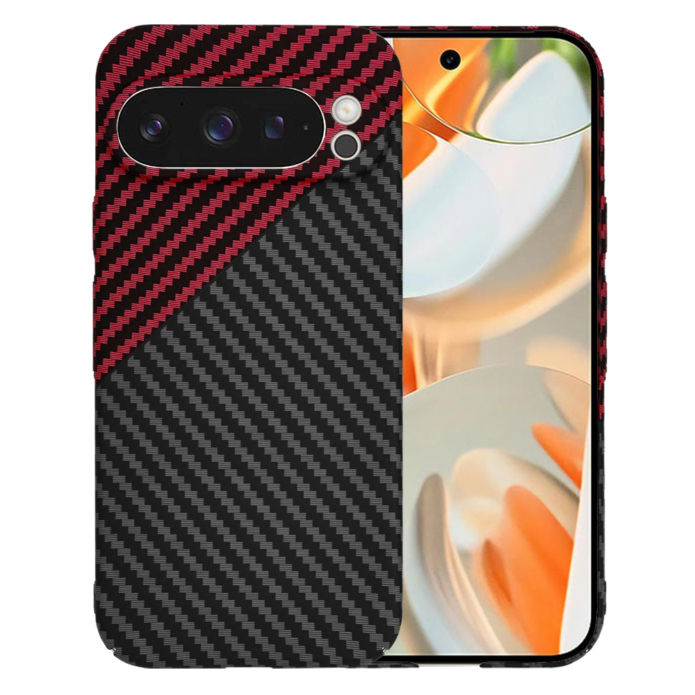 Techsuit Carbonite FiberShell puzdro pre Google Pixel 9 Pro – Red Vortex KF2333386