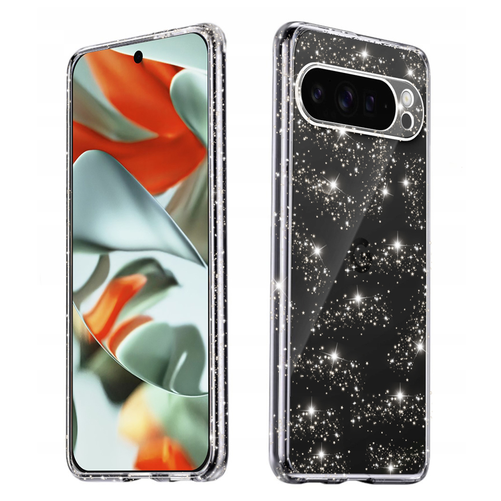 Techsuit SparkleSkin Series puzdro (trblietavé) pre Google Pixel 9 Pro XL – priehľadné KF2335004