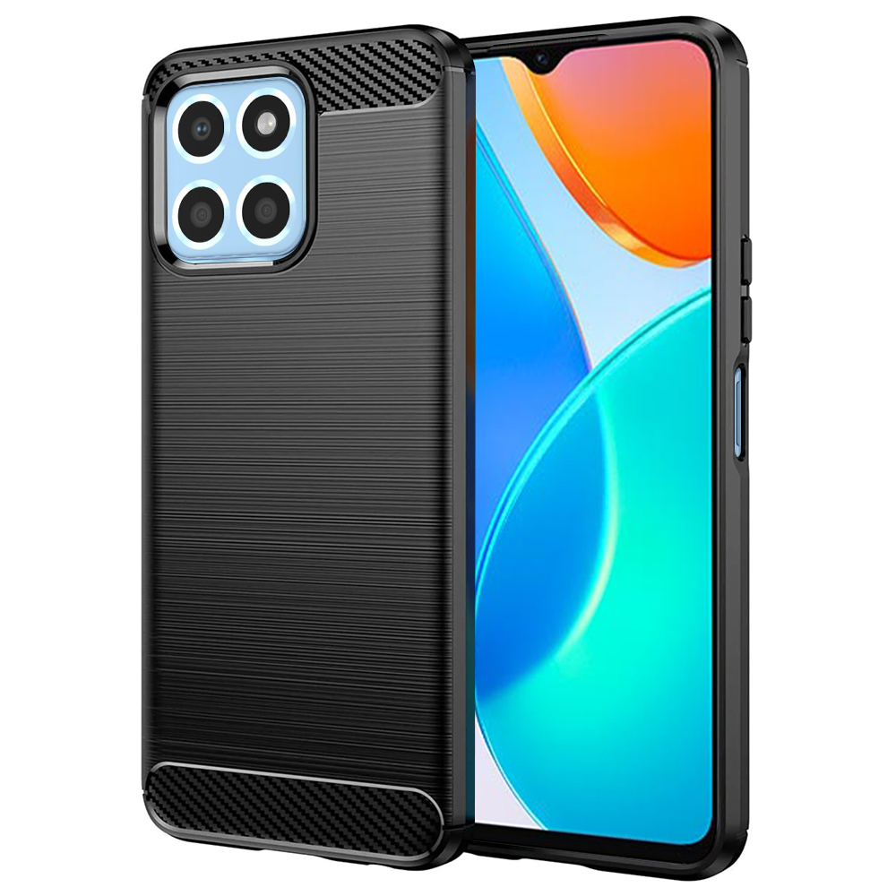 Techsuit Carbon Silicone puzdro pre Honor X6 / X8 5G / 70 Lite – čierne KF2313834