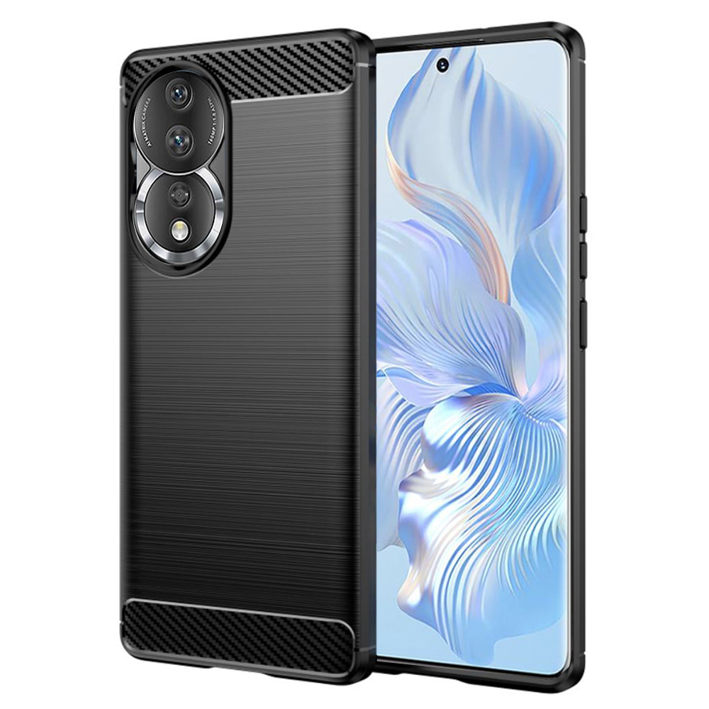 Techsuit Carbon Silicone puzdro pre Honor 90 / Honor 80 – čierne KF2313843