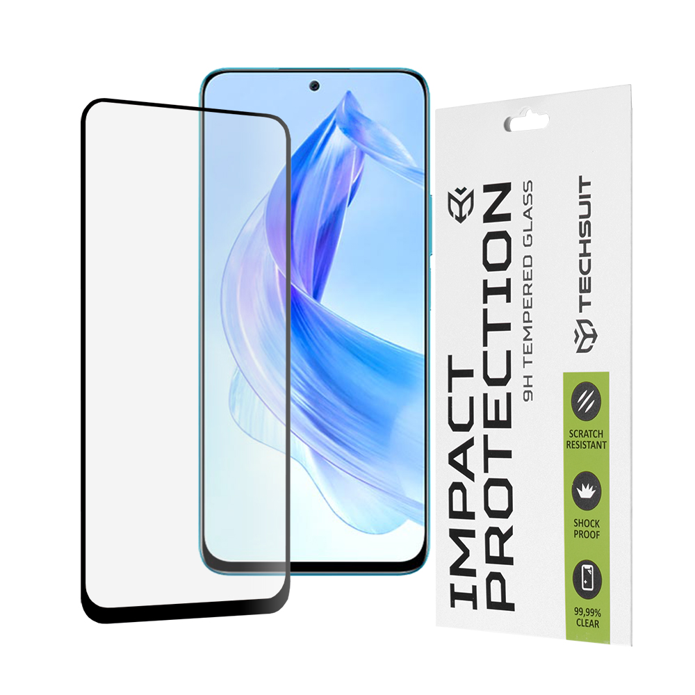 Techsuit 111D Full Cover / Full Glue Glass tvrdené sklo pre Honor 90 Lite – čierne KF2313959
